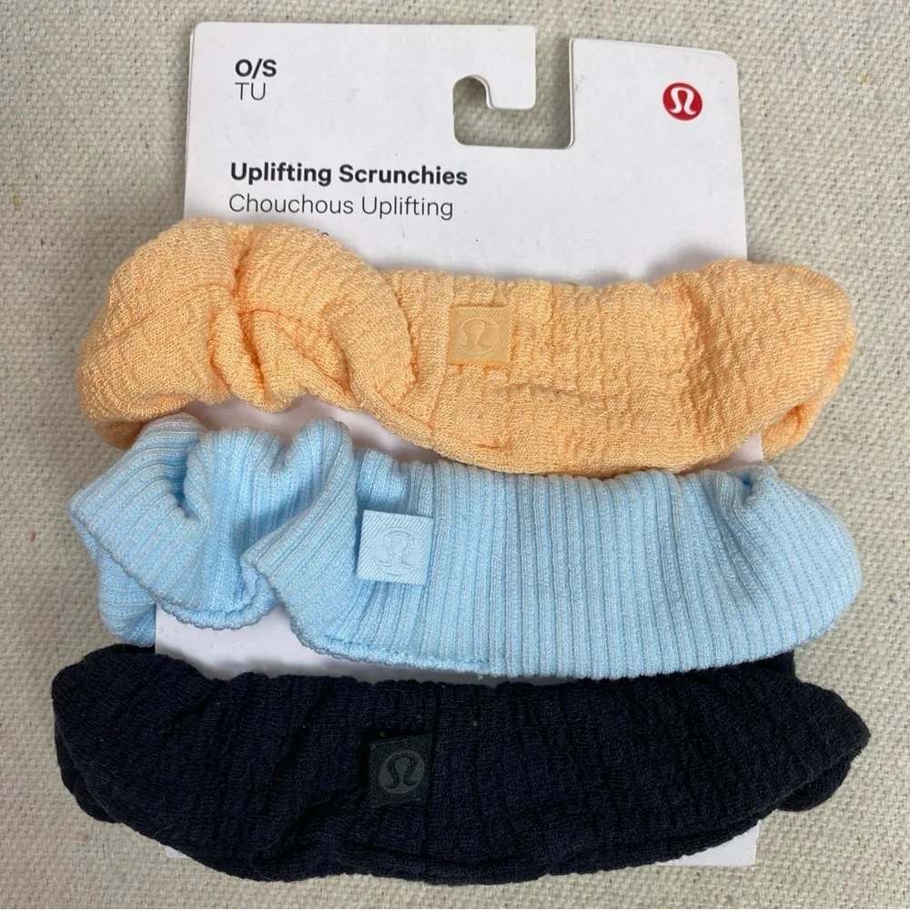 Lululemon 3 Pack Uplifting Scrunchies/ Textured